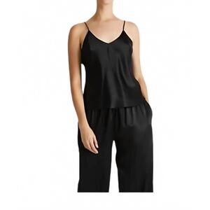 NEW BERYLL silk scoop neck camisole in black